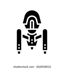 vectores de icono de glifo de envío alienígena de espacio. señal de nave alienígena espacial. símbolo de contorno aislado ilustración negra
