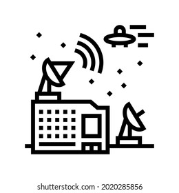 space alien station line icon vector. space alien station sign. isolated contour symbol black illustration