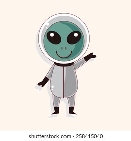 Space alien theme elements
