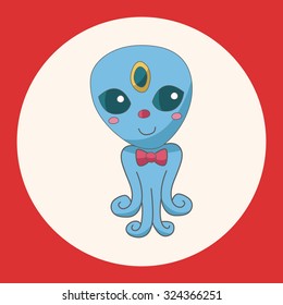 Space alien theme elements