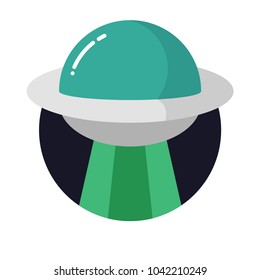 space alien ufo interstellar spaceship color icon