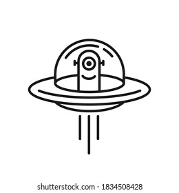 Space Aliens icon on white background. UFO icon.