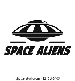 Space aliens logo. Simple illustration of space aliens vector logo for web design isolated on white background