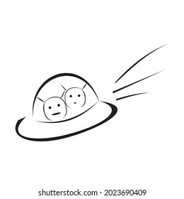 Space Aliens. UFO icon isolated on a white background in EPS10