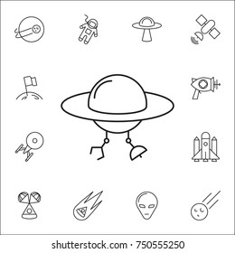 Space Aliens. UFO icon. Set of space icons. Signs, outline symbols collection, simple thin line icons for websites, web design, mobile app, info graphics on white background