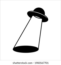 Weltraumfremde. UFO-Symbol. Vektorgrafik von UFO für eine Website oder eine mobile Anwendung auf weißem Hintergrund