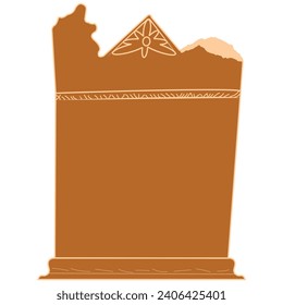 Space for announcements inspired by a ruined Roman stele; artistic design for announcement, invitations, certficate