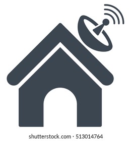 Space Antenna Building vector icon. Flat smooth blue symbol. Pictogram is isolated on a white background. Designed for web and software interfaces.