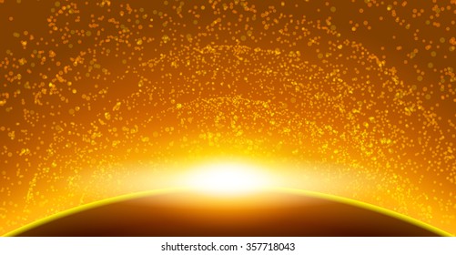 Space apocalypse cataclysm background in galaxy illustration vector design