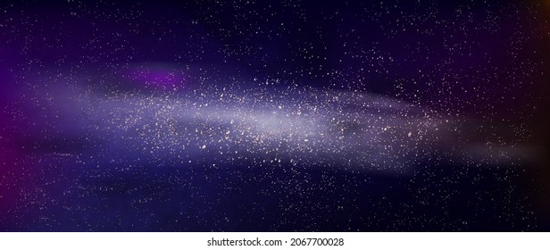 Space art banner with galaxy. Abstract space background for web, print, social media design