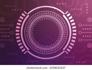 Space art purple len light line digital background vector illustration.