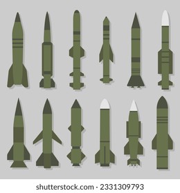 Space art, rockets set, isolated vector for icons, web, space postcard, poster, clothing print.