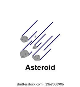 Space, asteroid color icon. Element of color space icon. Premium quality graphic design icon. Signs and symbols collection icon for websites, web design