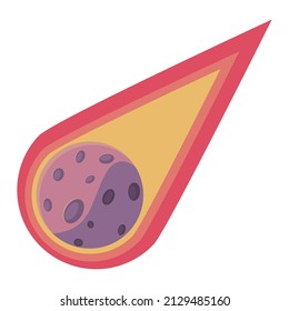 space asteroid onfire isolated icon