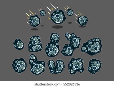 Space asteroids for creating video game