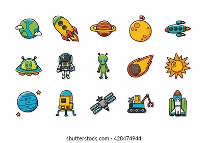 Space and astrology icons set,eps10