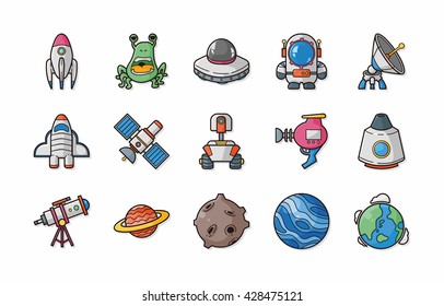 Space and astrology icons set,eps10