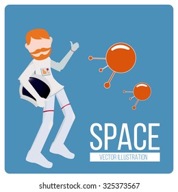 space and astronaut background illustration over blue color background