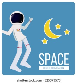 space and astronaut background illustration over blue color background