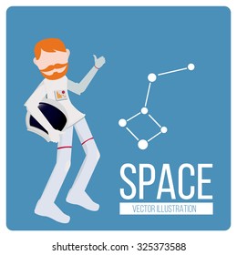 space and astronaut background illustration over blue color background