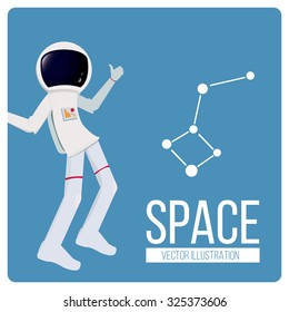 space and astronaut background illustration over blue color background