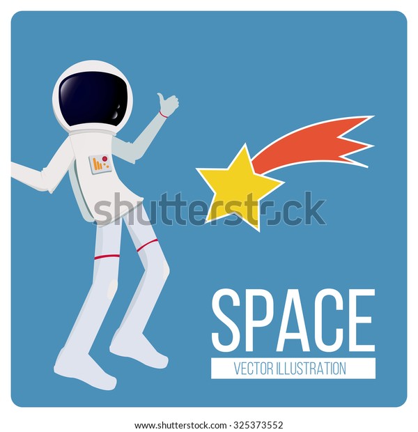 space and astronaut background illustration
over blue color
background