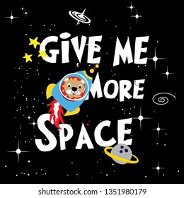 space astronaut bear cartoon vector