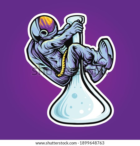 space astronaut bong ripper illustrations for your work Logo, mascot merchandise t-shirt, stickers and Label designs, poster, greeting cards advertising business company or brands.