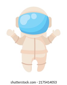 space astronaut cartoon icon isolated