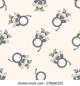 Space astronaut, cartoon seamless pattern background