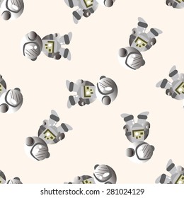 Space astronaut , cartoon seamless pattern background