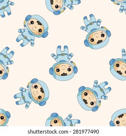 Space astronaut , cartoon seamless pattern background