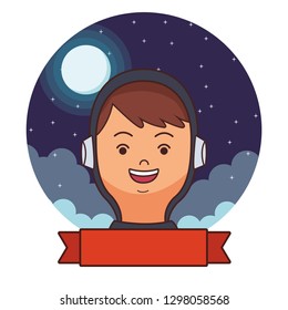 space astronaut face cartoon