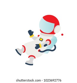 Space astronaut flat icon in cartoon style. Vector illustration.