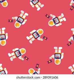 Space Astronaut flat icon, eps10 seamless pattern background