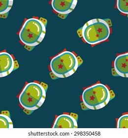 Space Astronaut flat icon, eps10 seamless pattern background