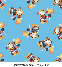 Space Astronaut flat icon, eps10 seamless pattern background