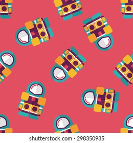 Space Astronaut flat icon, eps10 seamless pattern background