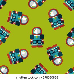 Space Astronaut flat icon, eps10 seamless pattern background