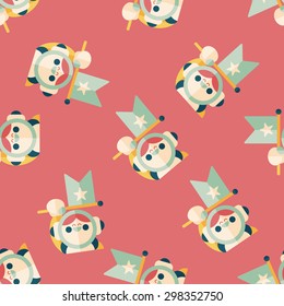 Space Astronaut flat icon, eps10 seamless pattern background