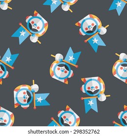 Space Astronaut flat icon, eps10 seamless pattern background