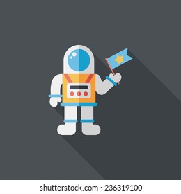 Space Astronaut flat icon with long shadow, eps10