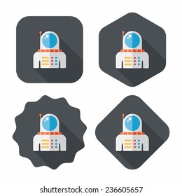 Space Astronaut flat icon with long shadow, eps10