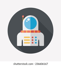 Space Astronaut flat icon with long shadow, eps10