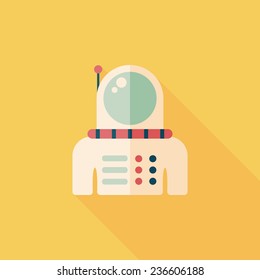 Space Astronaut flat icon with long shadow, eps10