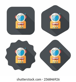 Space Astronaut flat icon with long shadow, eps10