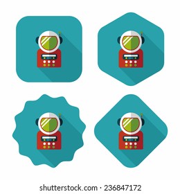 Space Astronaut flat icon with long shadow, eps10