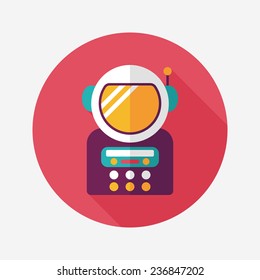Space Astronaut flat icon with long shadow, eps10