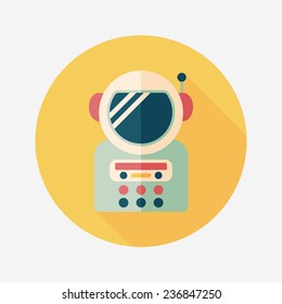 Space Astronaut flat icon with long shadow, eps10