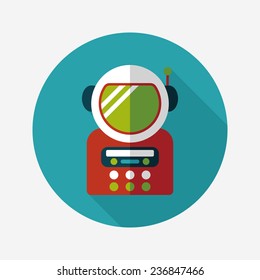 Space Astronaut flat icon with long shadow, eps10